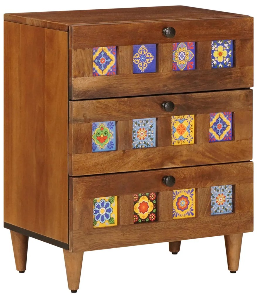 vidaXL Armário de Cabeceira com gaveta Castanho 50 x 33 x 62 cm