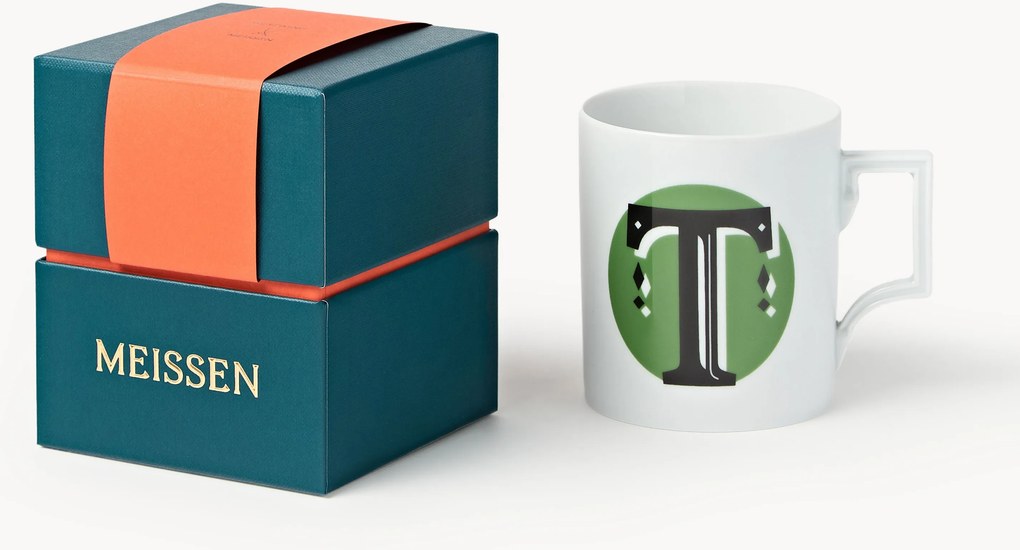 Westwing x MEISSEN, Caneca artesanal com motivo decorativo Initials