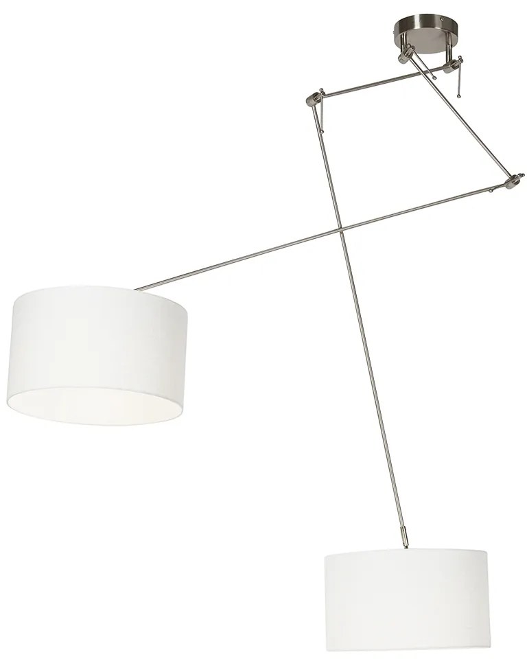 LED Candeeiro de suspensão inteligente em aço com cúpula de 35 cm branco incl. 2 Wifi A60 - Blitz Moderno