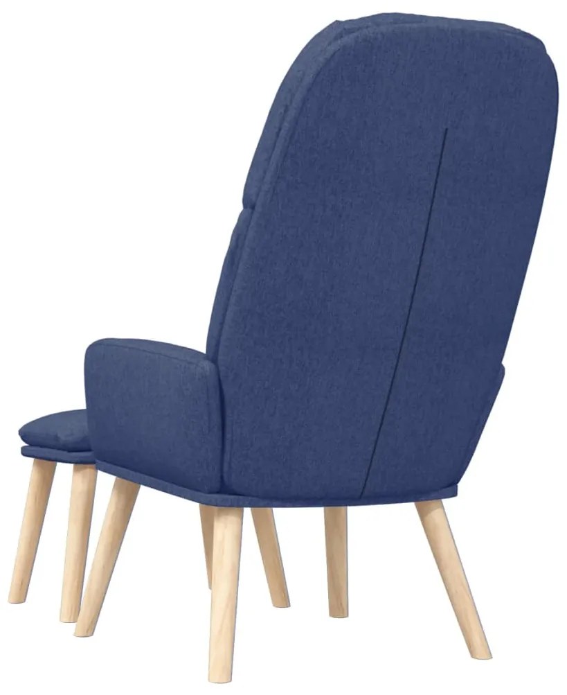 Cadeira de descanso com banco tecido azul