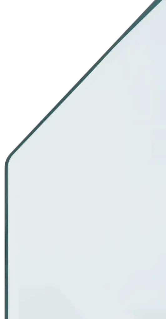 Placa de vidro para lareira hexagonal 120x50 cm