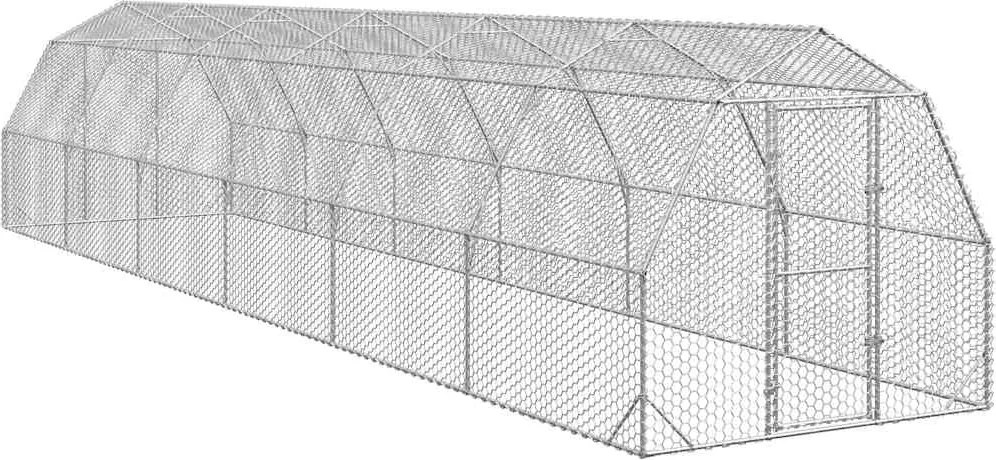 vidaXL Corrida de galinhas 2,5x12x2,25 m aço galvanizado