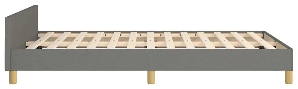 Estrutura de cama sem colchão 120x200 cm tecido cinzento-escuro