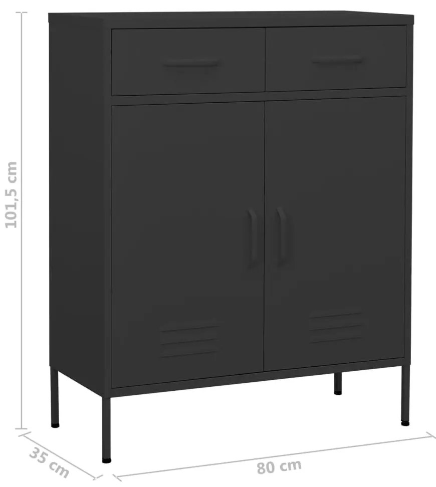 Armário de arrumação aço 80x35x101,5 cm antracite