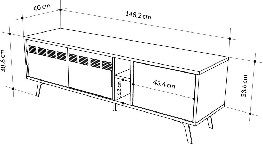Estante Lima – Nogueira Preta – 90x180x20 cm