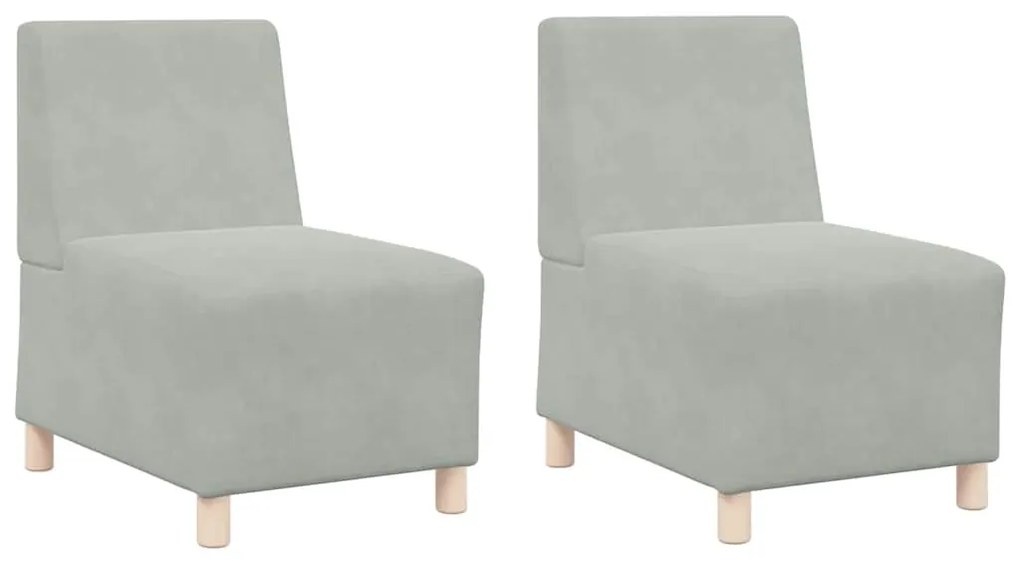Cadeiras de Sofá 2 pcs Cinzento-claro 55 x 74 x 82 cm Veludo