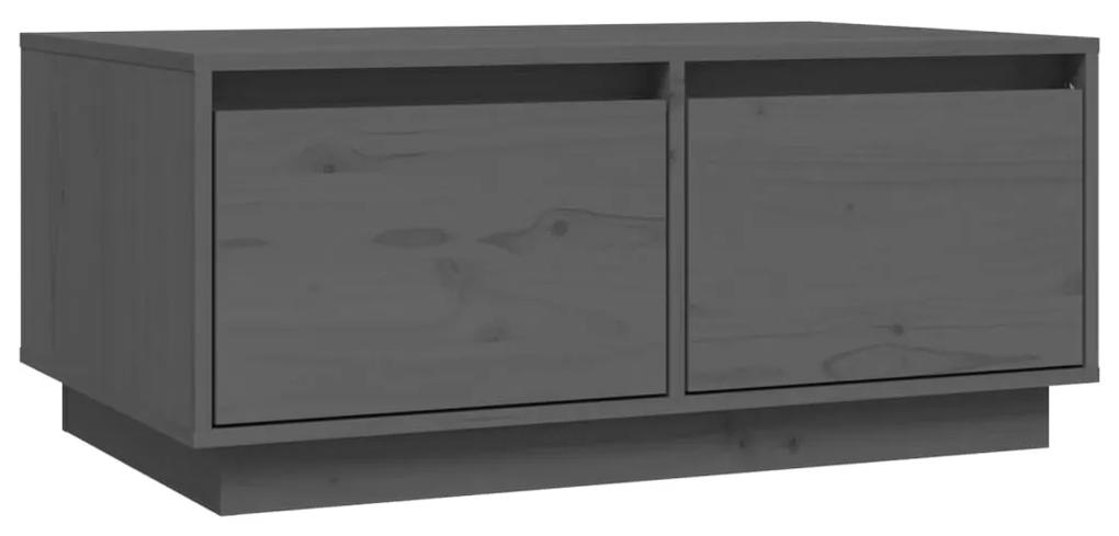 Mesa de centro 80x50x35 cm madeira de pinho maciça cinzento