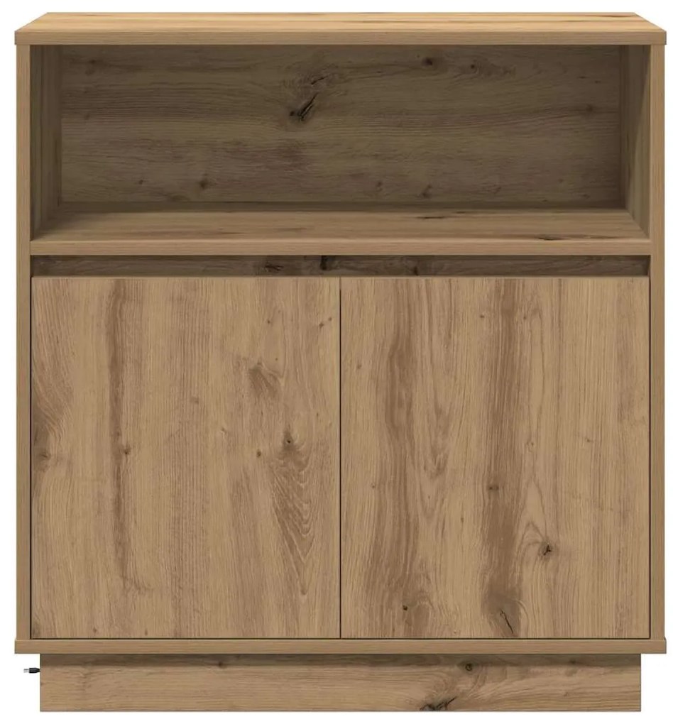 Aparador com LED Carvalho Artesanal 71x34,5x75 cm Madeira de Engenhari