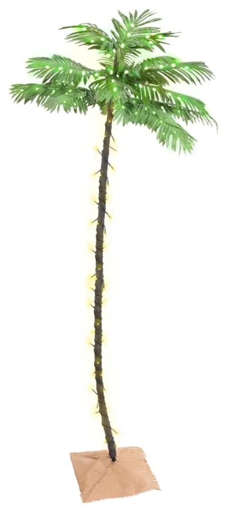 vidaXL Palmeira c/ 136 luzes LED 220 cm branco quente