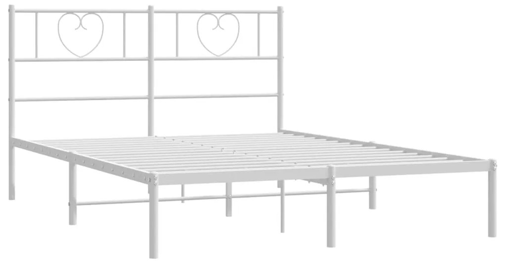 Estrutura de cama com cabeceira 150x200 cm metal branco