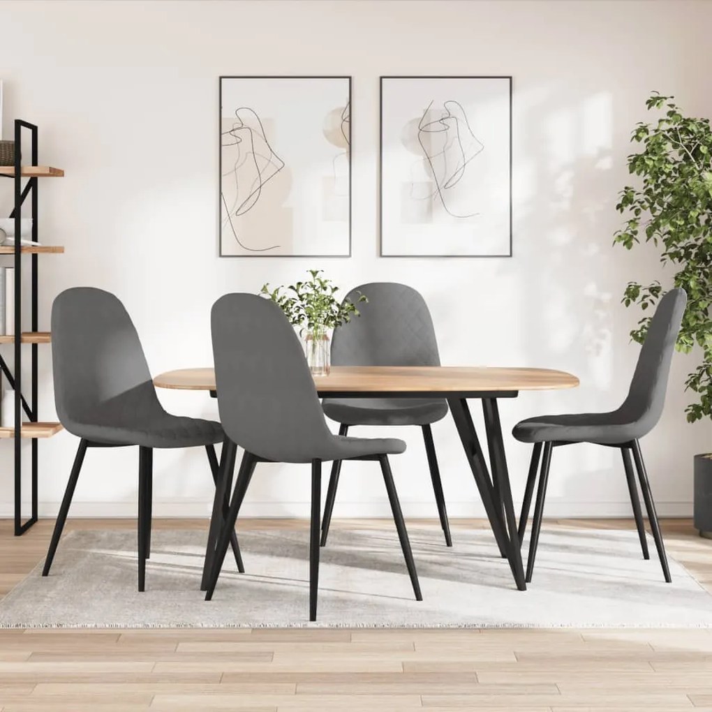 325657 vidaXL Cadeiras de jantar 4 pcs veludo cinzento-claro