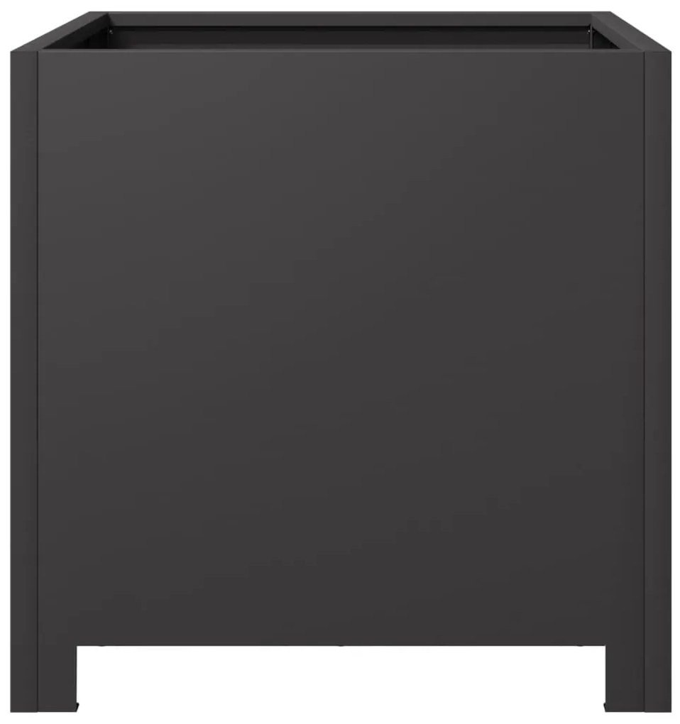 Vaso/floreira de jardim 2 pcs 40x40x40 cm aço preto