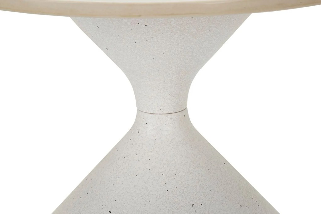 Mesa de Centro White - Base de Ferro e Topo Cerâmico Branco - Ø 42 cm