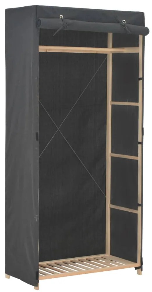 Roupeiro 79x40x170 cm tecido cinzento