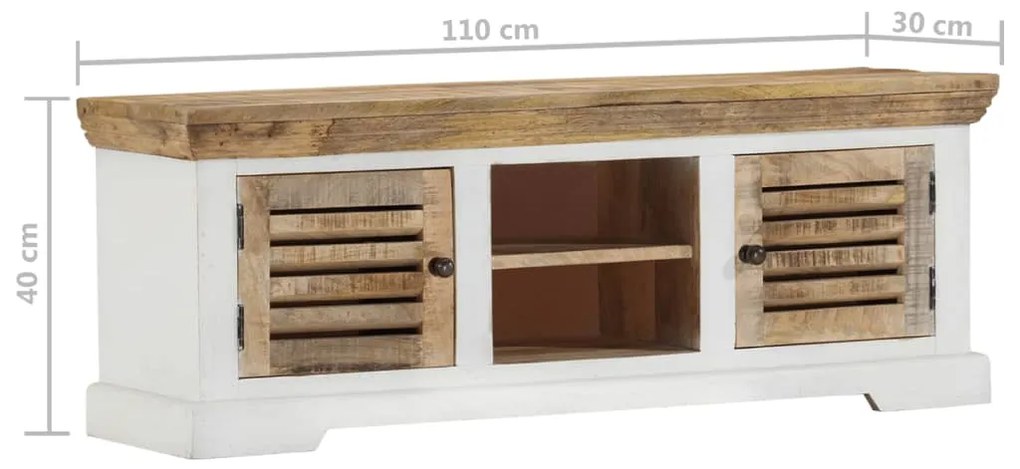 Móvel de TV 110x30x40 cm madeira de mangueira maciça