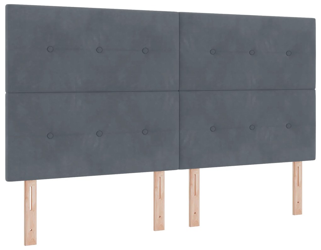 Cabeceira vidaXL Botonê Cinza Escuro 180 cm Veludo