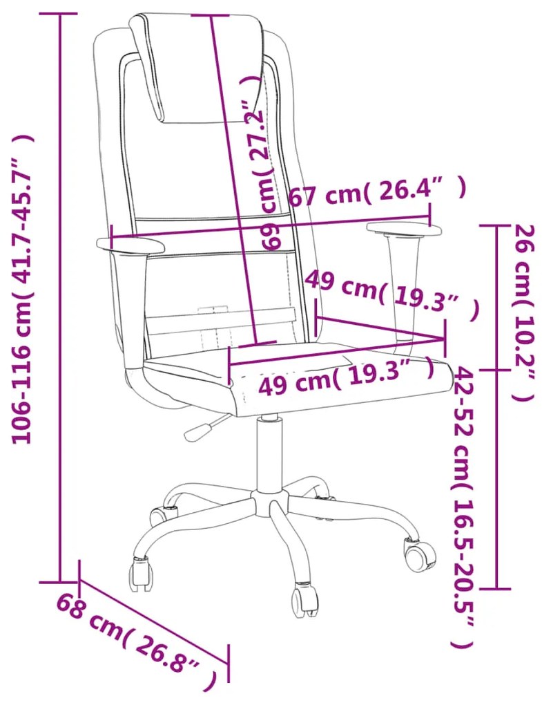 Cadeira de escritório tecido de malha e couro artificial cinza