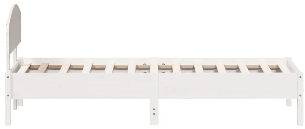 Cama sem colchão 100x200 cm madeira de pinho maciça branco