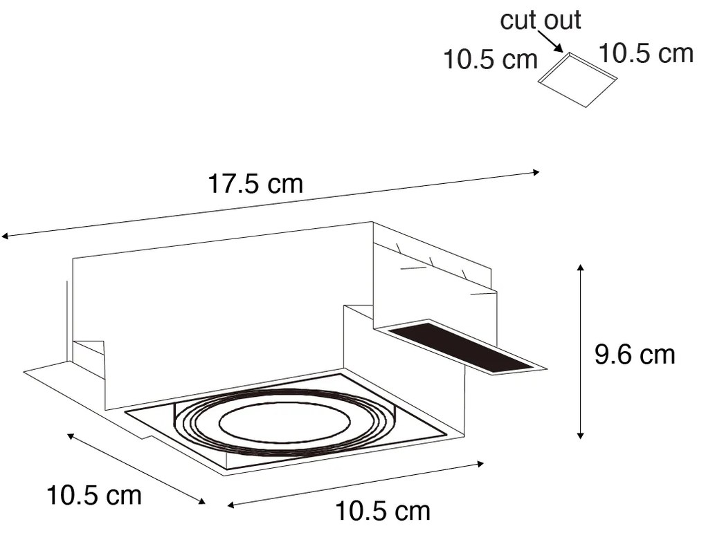 Foco embutido branco GU10 AR70 sem moldura - Oneon Moderno