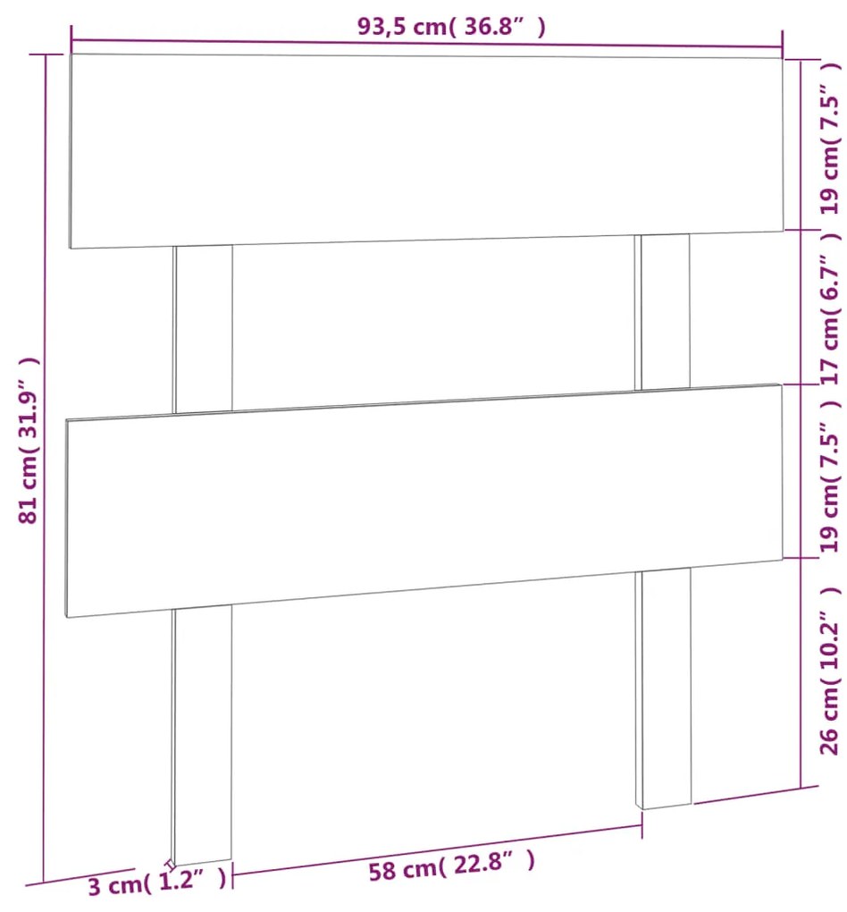 Cabeceira de cama 93,5x3x81 cm pinho maciço branco