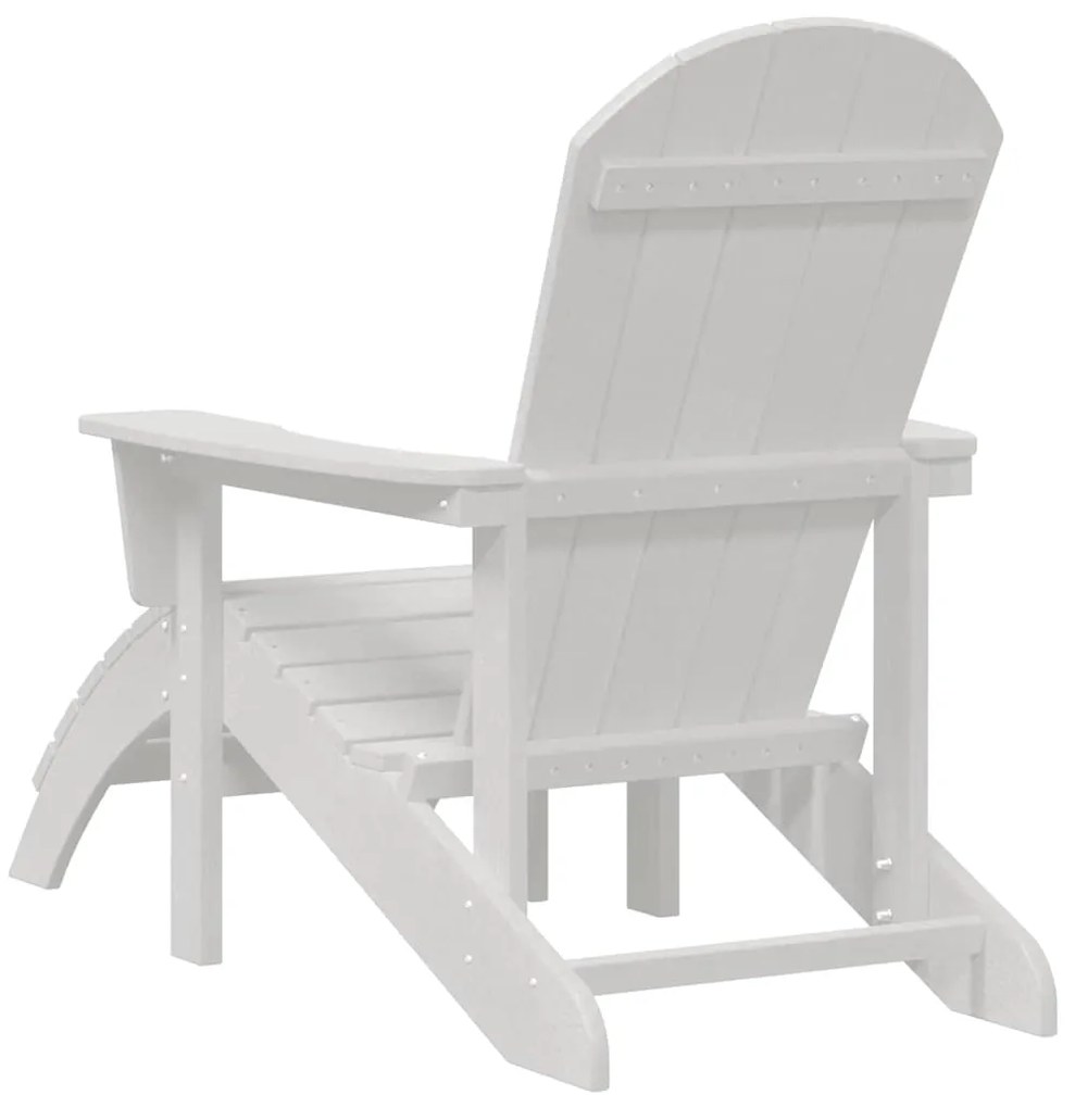 Cadeiras Adirondack vidaXL com Apoios de Pés 2 pcs Branco HDPE