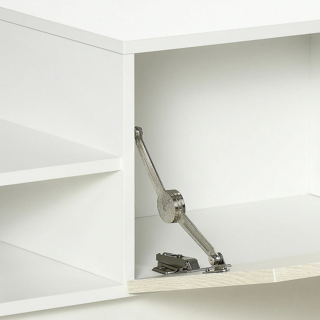 HOMCOM Móvel de TV para Sala de Estar Móvel para Televisor 150x31,5x40cm e Prateleira de Parede 95,5x16x60cm Madeira
