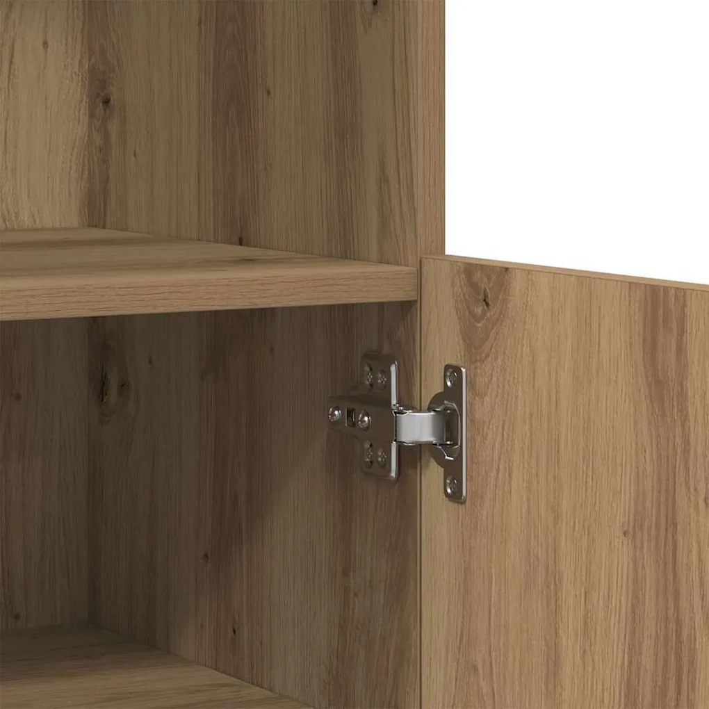 Sideboard vidaXL com luzes LED Carvalho Artesanal 60x37x100 cm
