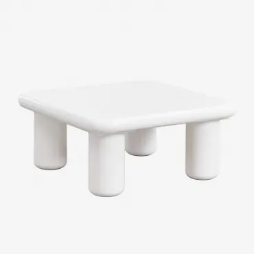 Mesa Auxiliar Quadrada 80x80 Cm Em Mdf Riverton Branco Glacial - Sklum