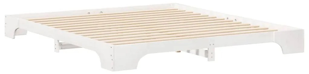 Estrutura de cama de chão com armazenamento Branco 180 x 220 cm