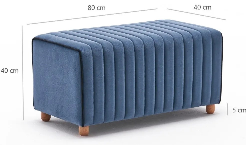 Pouffe Mabel – Azul – 80x40x40 cm