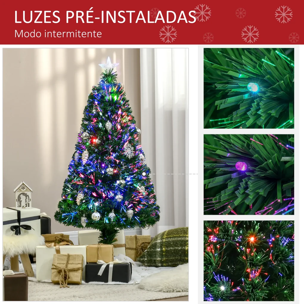 Árvore de natal pequena artificial ø40x90cm com luzes led 11