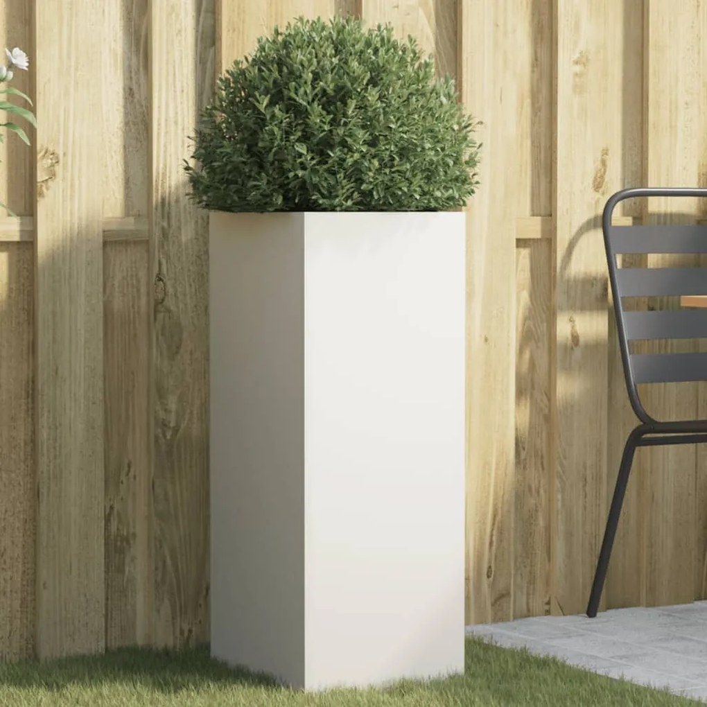 vidaXL Vaso/floreira 32x29x75 cm aço branco