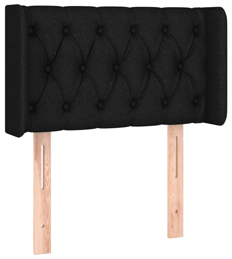 Cabeceira de cama c/ luzes LED tecido 83x16x78/88 cm preto