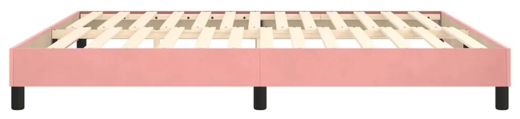 Estrutura de cama 160x200 cm veludo rosa