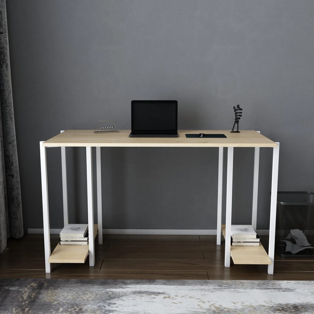 Secretária Academy – Branco Carvalho – 125,2 x 60 x 73,8 cm