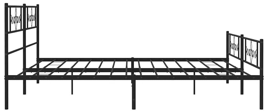 Estrutura de cama com cabeceira e pés 193x203 cm metal preto