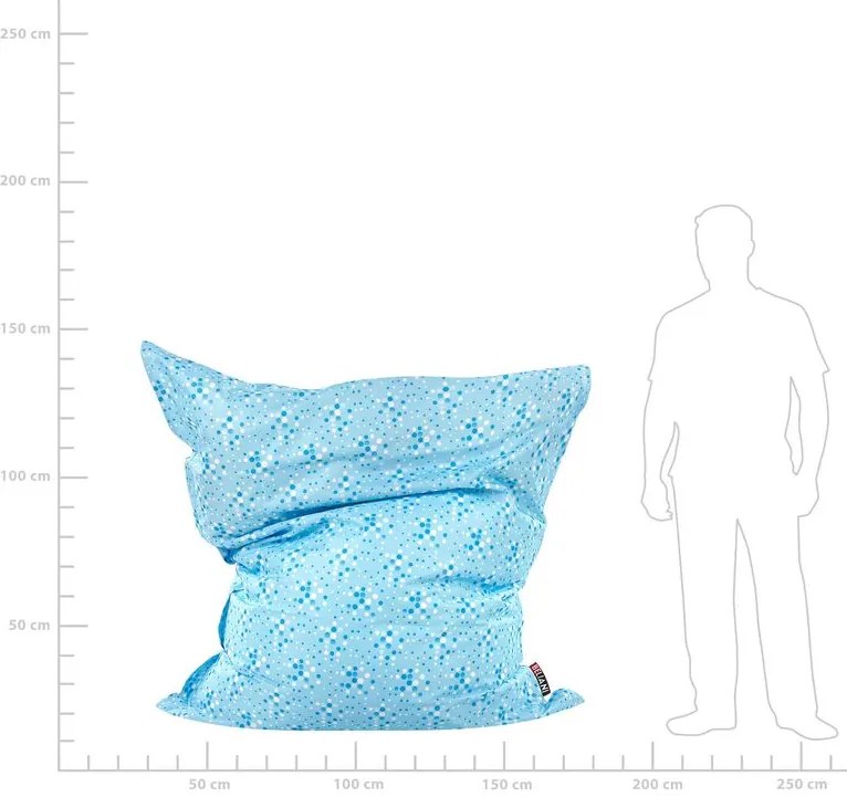 Pufe almofada com padrão bolas azul e branco 140 x 180 cm FUZZY Beliani