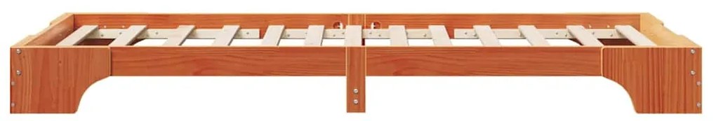 Cama de Pinho Sólido Castanho 80x200 cm