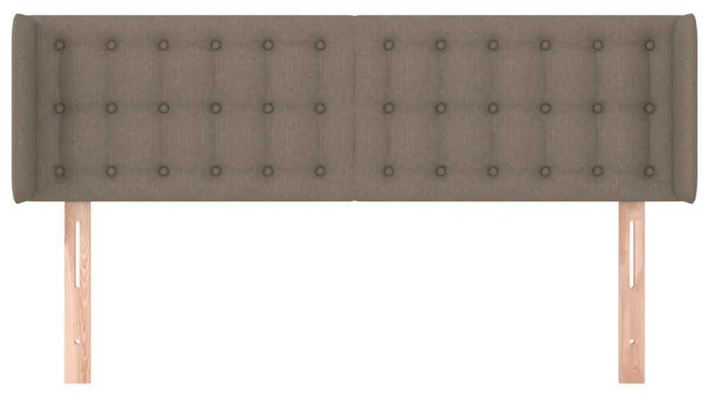 Cabeceira cama abas tecido 147x16x78/88 cm cinzento-acastanhado