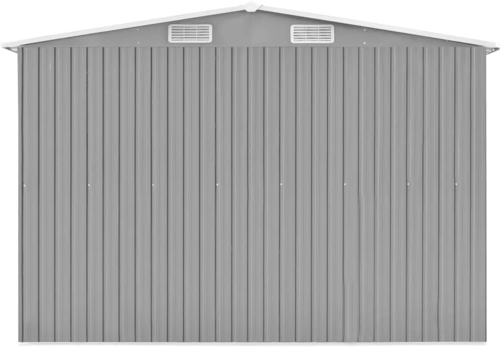 Abrigo de jardim 257x298x178 cm metal cinzento