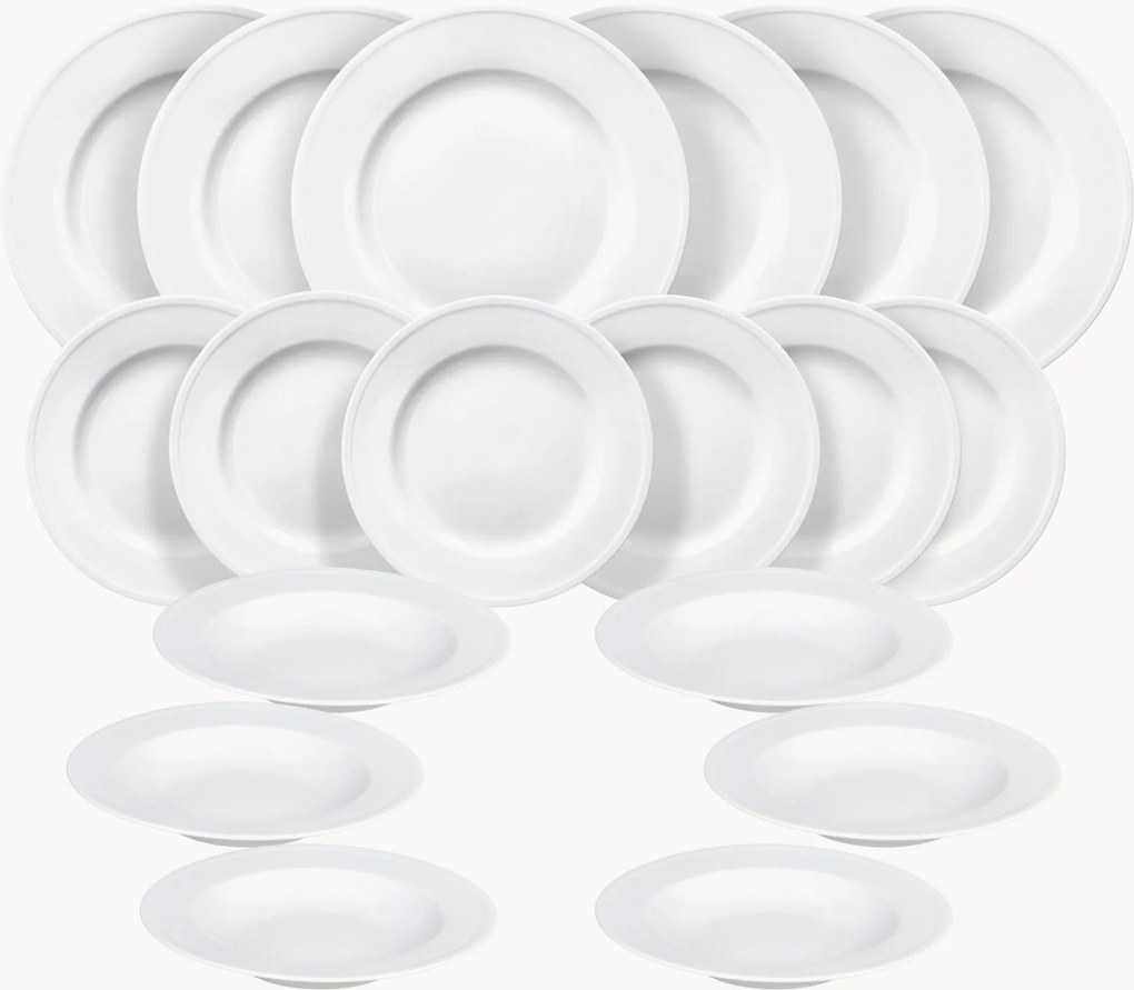 Conjunto de loiça em porcelana Milano, 6 pessoas, conjunto de 18