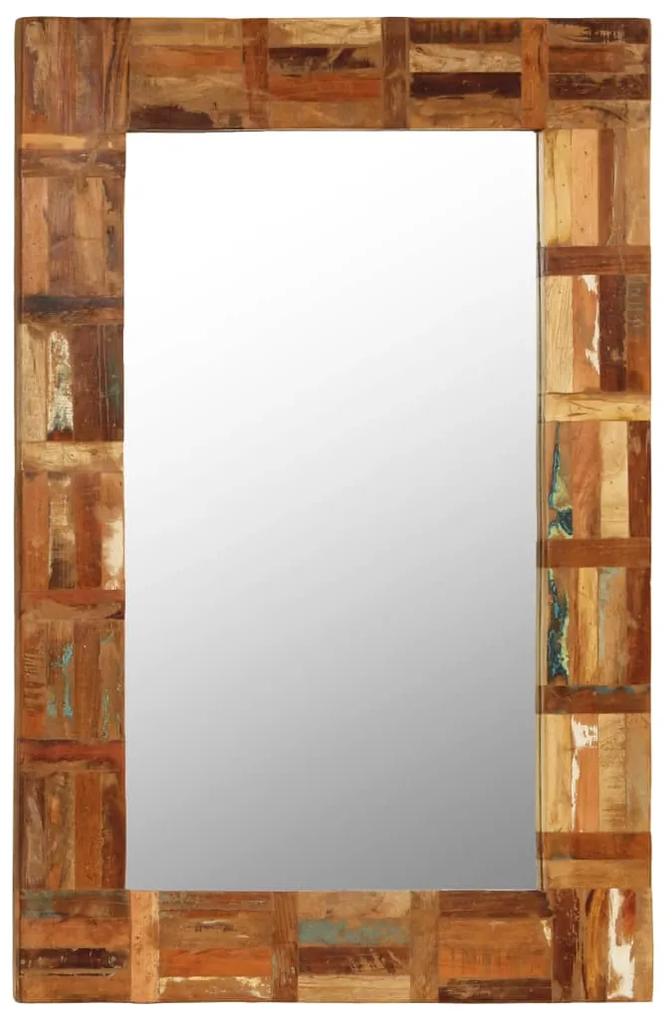 Espelho de parede em madeira recuperada maciça 60x90 cm