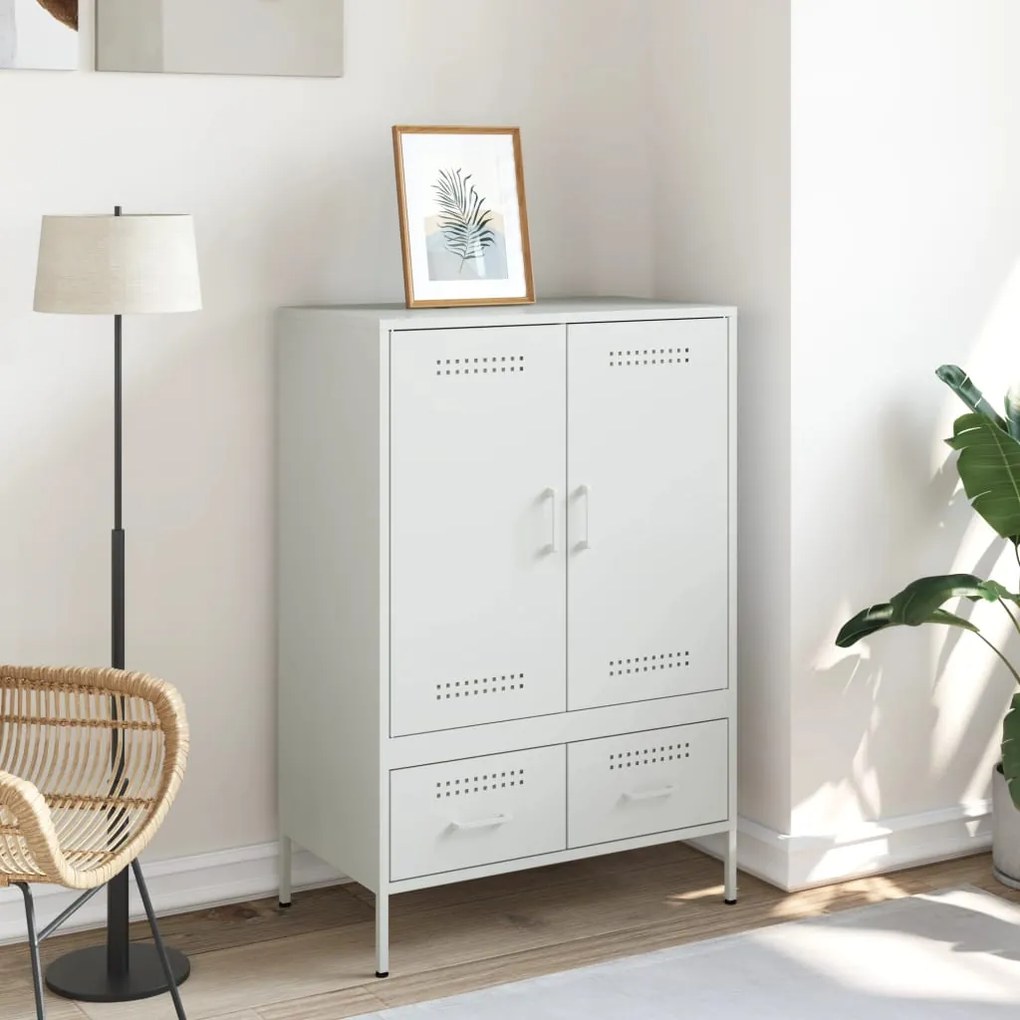 Móvel alto 68x39x101,5 cm aço branco