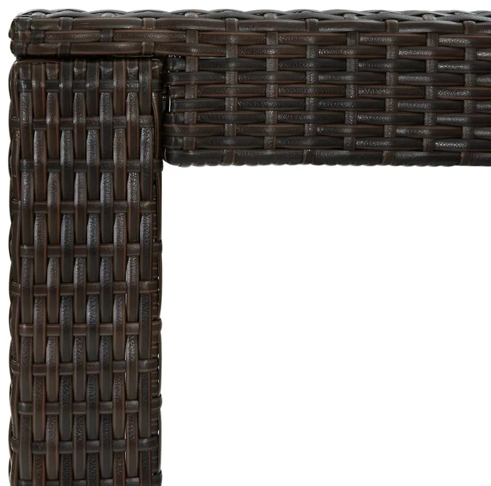 Mesa de bar para jardim 100x60,5x110,5 cm vime PE castanho