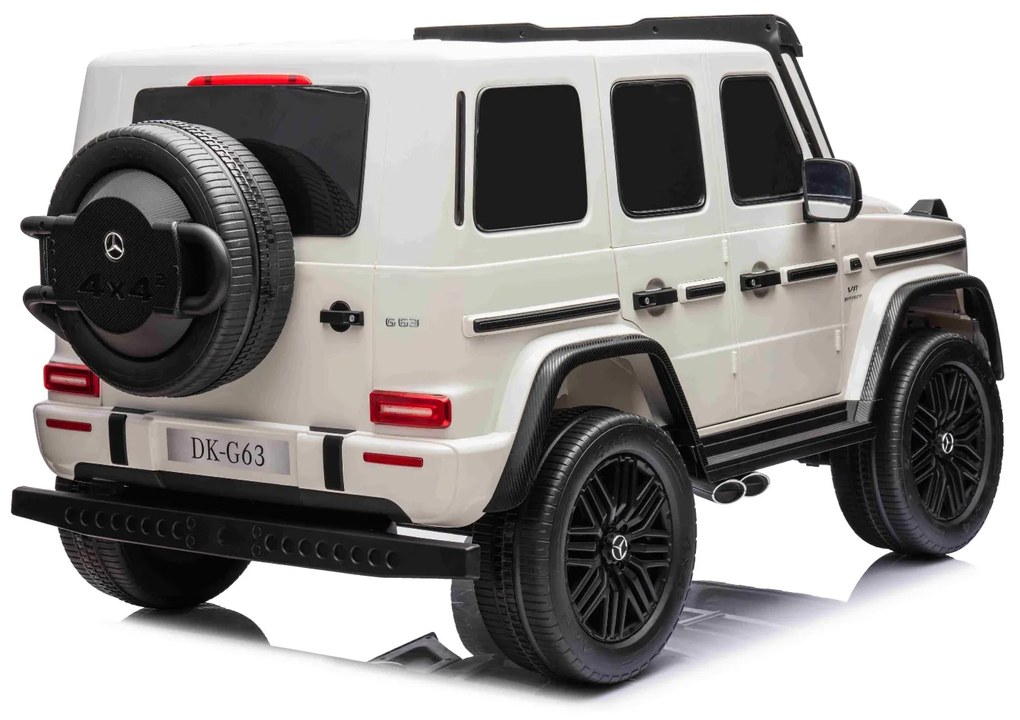 Carro elétrico para crianças Mercedes-Benz G63 AMG 4x4² 2 lugares 12V, Leitor MP3 com entrada USB/AUX, Rodas Borracha com suspensão, Bancos em pele, C