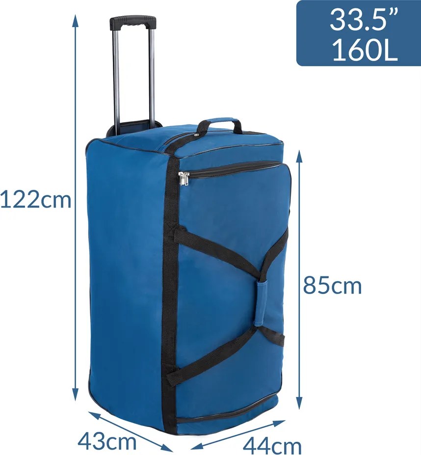 Saco de viagem com rodas XXL 160L  85 x 43 x 44 cm azul