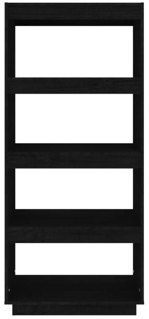Estante/divisória 60x35x135 cm madeira de pinho maciça preto