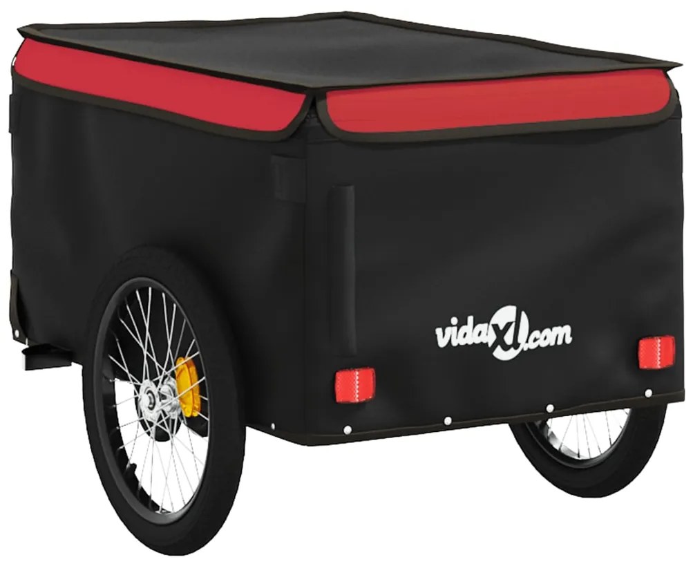 Reboque para bicicleta 30 kg ferro preto e vermelho
