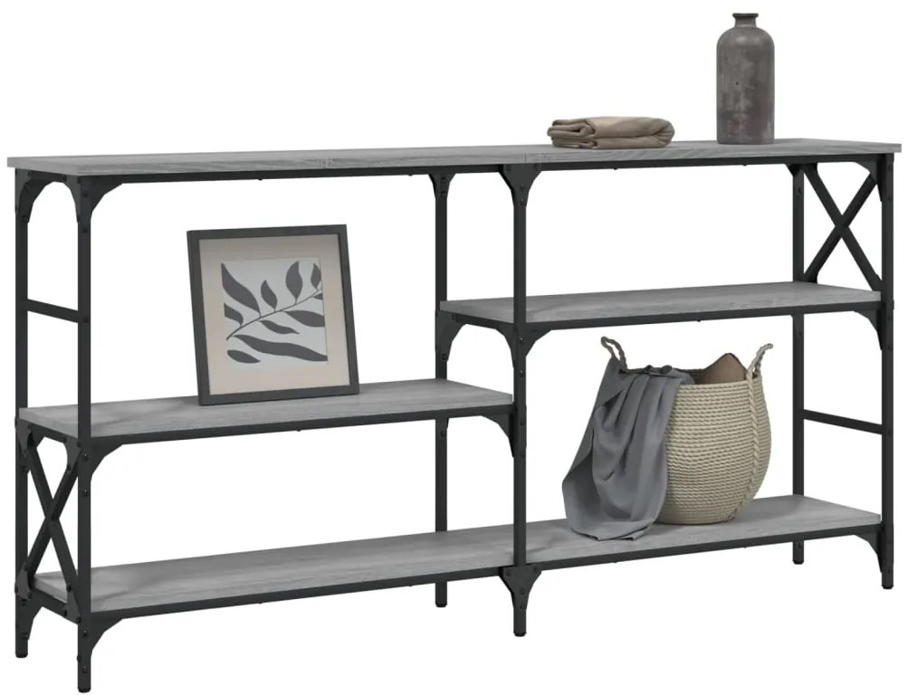 Mesa consola 150x29x76,5 cm derivados madeira cinzento sonoma