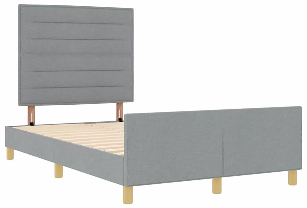 Cama vidaXL Cinza Claro 140x190 cm em Tecido